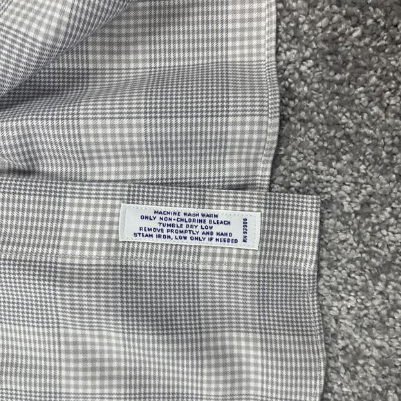 Brooks Brothers Dress Shirt 16.5 2/3 Plaid Non Iron Cotton Houndstooth Gray - Picture 4 of 12